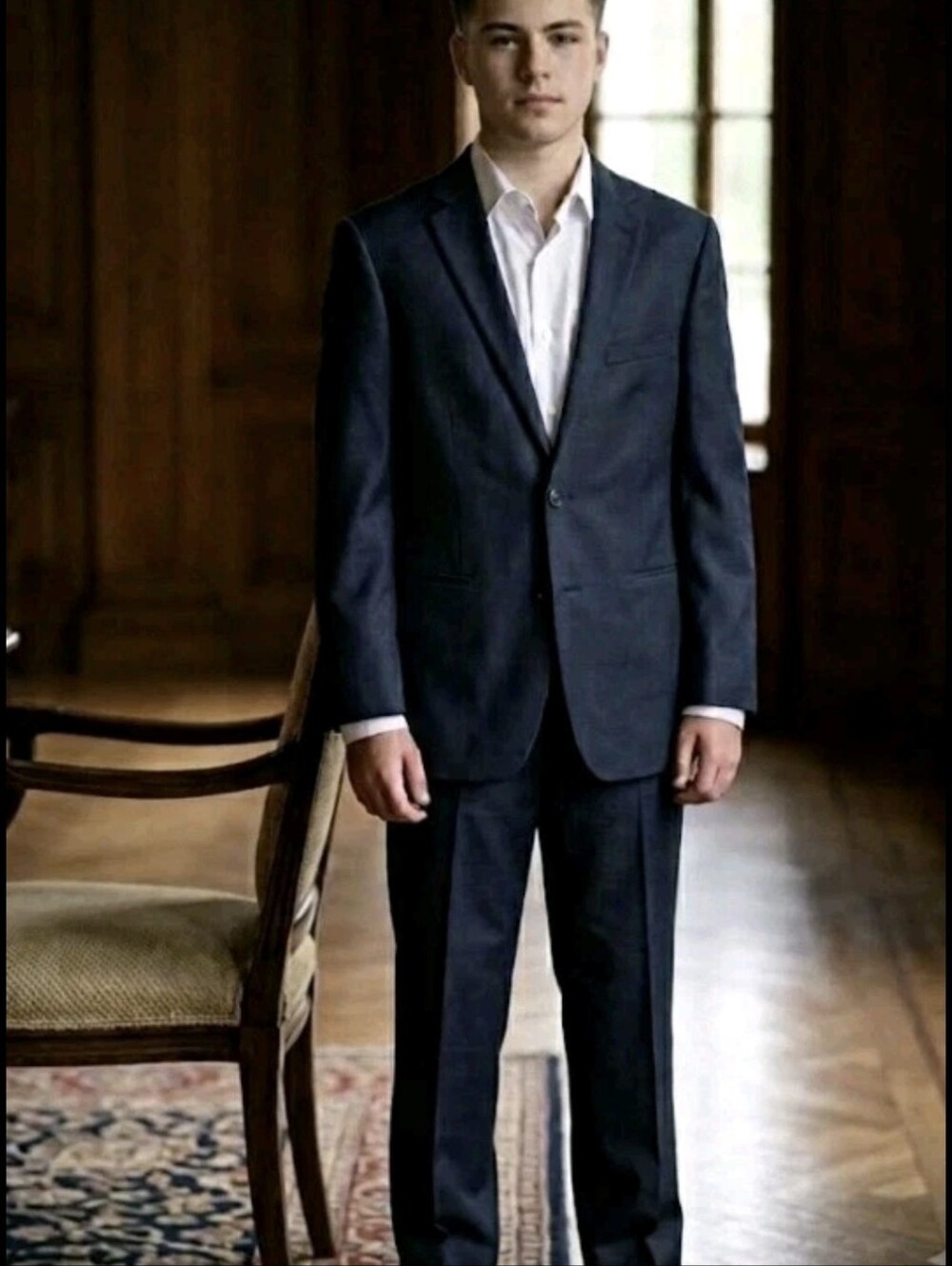 Michael Kors Boys Navy Suit Size 16R - 28.5 W.